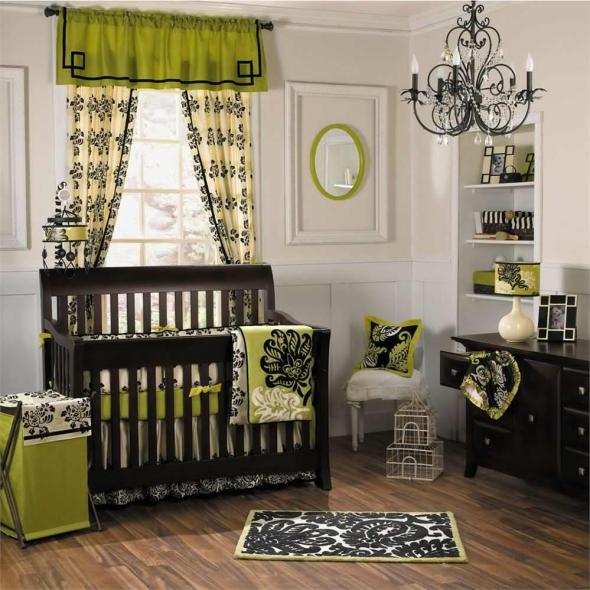 green-concept-floral-classic-contemporary-with-cosy-mansion-concept-also-wooden-brown-flooring-and-hanging-black-lamp-white-unique-baby-nursery-ideas